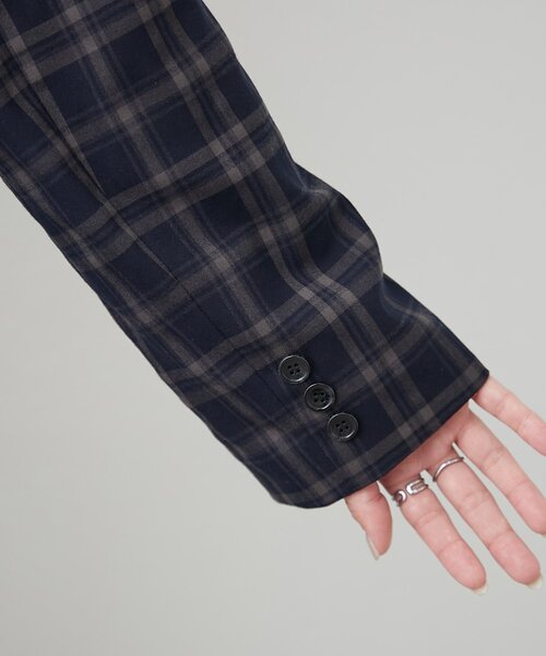 WILLOW（ウィロー）の「【willow】チェックオーバージャケット（テーラードジャケット・レディース・ブラウン/ネイビー・ONE SIZE）」の20枚目の写真