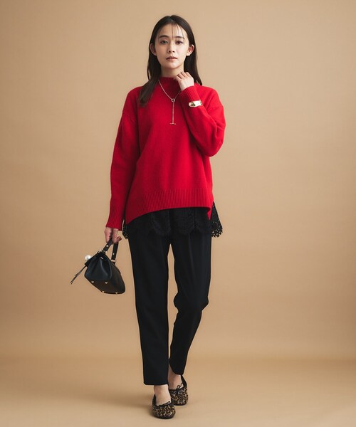 INDIVI（インディヴィ）の「人気NO.1【褒められパンツ／高ストレッチ／ウエストゴム】タックテーパードパンツ（その他パンツ・レディース・ブラック/ナチュラル/ネイビー/ホワイト/ボルドー・42/40/38/36/34/19/15 /13/12/05/03）」の17枚目の写真