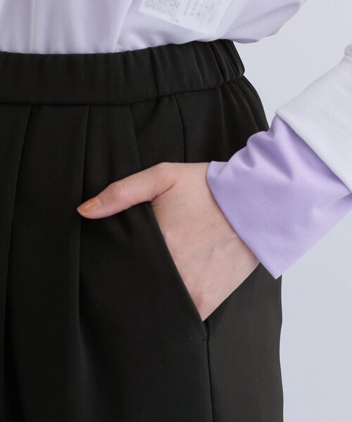 INDIVI（インディヴィ）の「人気NO.1【褒められパンツ／高ストレッチ／ウエストゴム】タックテーパードパンツ（その他パンツ・レディース・ブラック/ナチュラル/ネイビー/ホワイト/ボルドー・42/40/38/36/34/19/15 /13/12/05/03）」の8枚目の写真