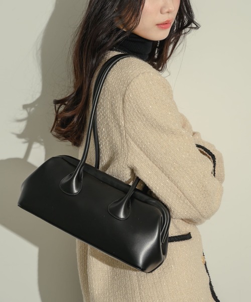 NEUNA（ヌナ）の「〈韓国ライクが叶う！！〉キスロックフルートバッグ（ハンドバッグ・レディース・ブラック/ブラウン/アイボリー/イエロー・FREE）」の8枚目の写真