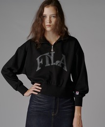 Lui's（ルイス）の「【FILA×Lui's】ハーフZIPロゴスウェット（Tシャツ/カットソー・レディース）」