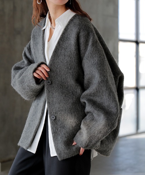 CITYSHOP ノーカラージャケット グレー ZOZO限定】ノーカラージャケット（ノーカラージャケット）｜417