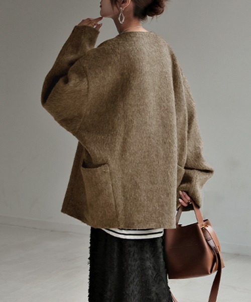 シャギードルマンコート（ノーカラージャケット）｜HUG.U（ハグユー