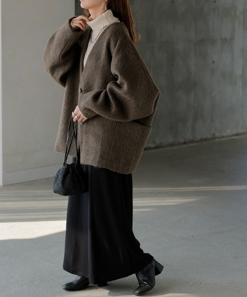 HUG.U（ハグユー）の「シャギードルマンコート（ノーカラージャケット
