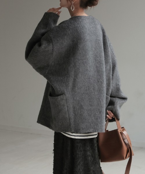 シャギードルマンコート（ノーカラージャケット）｜HUG.U（ハグユー