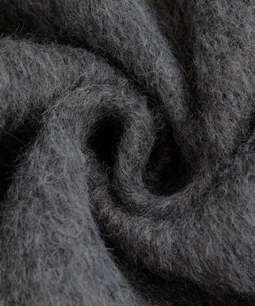 HUG.U シャギードルマンコート アッシュブラウン FREE 新品タグ付 HUG.U（ハグユー） ジャケット ノーカラージャケット シャギードルマン