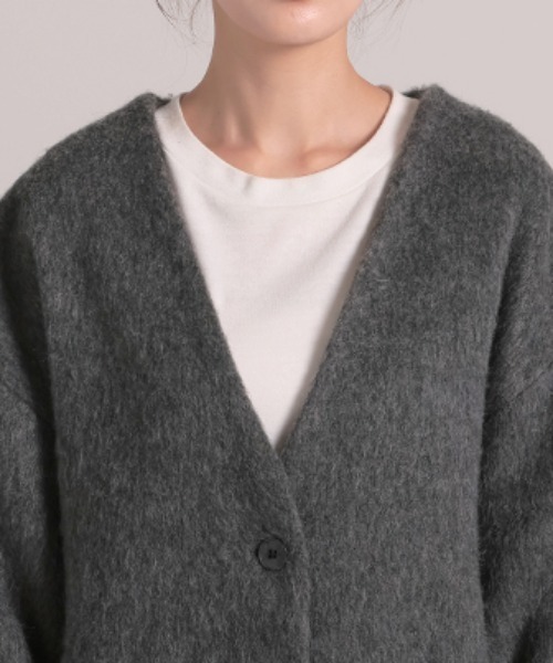 HUG.U（ハグユー）の「シャギードルマンコート（ノーカラージャケット