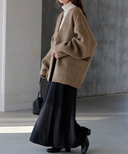 シャギードルマンコート（ノーカラージャケット）｜HUG.U（ハグユー
