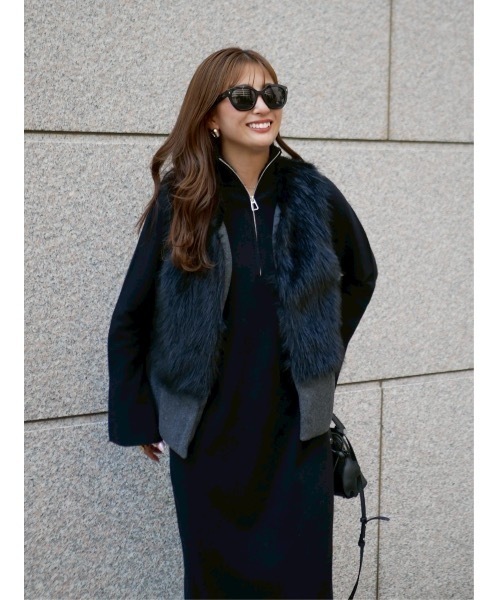 ハーフジップアップニットワンピース（ワンピース）｜BeBeoD（べベッド