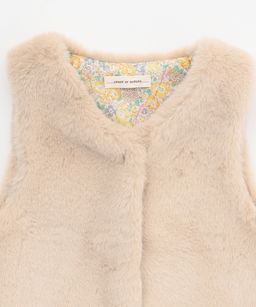 sense of wonder（センスオブワンダー）の「リバティファーベスト（ベスト・キッズ・ホワイト系/ピンク/ベージュ・80-90cm/100-110cm/120-130cm）」の12枚目の写真