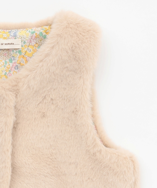 sense of wonder（センスオブワンダー）の「リバティファーベスト（ベスト・キッズ・ホワイト系/ピンク/ベージュ・80-90cm/100-110cm/120-130cm）」の13枚目の写真