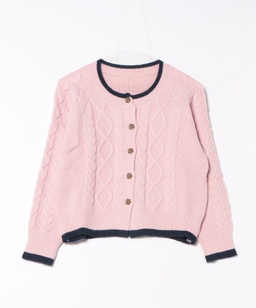 Lace Ladies(レースレディース)の「ヘム ライン コンパクト ケーブル ニット カーディガン(カーディガン/ボレロ・レディース・ピンク/アイボリー・FREE)」の13枚目の写真