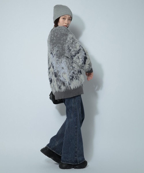 ちぃページ MOUSSY | FRILL STRIPED カーディガン (カーディガン ) |SHEL