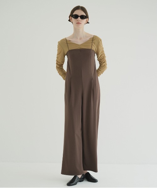 STRAP JERSEY BARE JUMPSUITS（つなぎ/オールインワン）｜CLANE