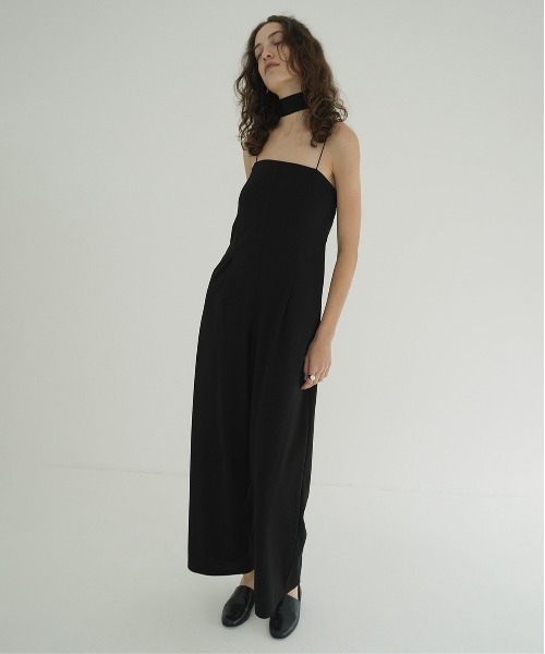 CLANE（クラネ）の「STRAP JERSEY BARE JUMPSUITS（つなぎ/オールインワン・レディース・ブラウン/ブラック/アイボリー・1/0/2）」の5枚目の写真