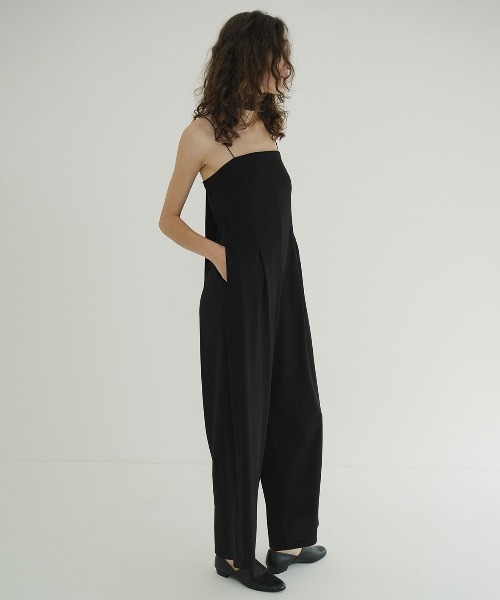 CLANE（クラネ）の「STRAP JERSEY BARE JUMPSUITS（つなぎ/オールインワン・レディース・ブラウン/ブラック/アイボリー・1/0/2）」の6枚目の写真