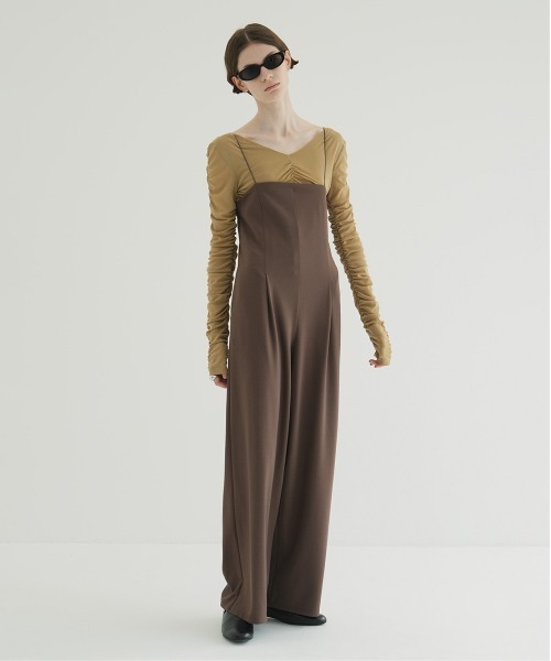 CLANE（クラネ）の「STRAP JERSEY BARE JUMPSUITS（つなぎ/オールインワン・レディース・ブラウン/ブラック/アイボリー・1/0/2）」の10枚目の写真