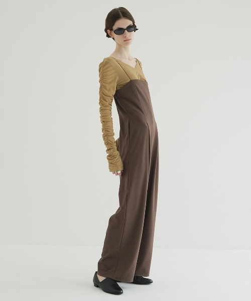 サロペット・オーバーオール・オールインワン Clane STRAP JERSEY BARE JUMPSUITS STRAP JERSEY BARE JUMPSUITS（つなぎ/オールインワン）｜CLANE