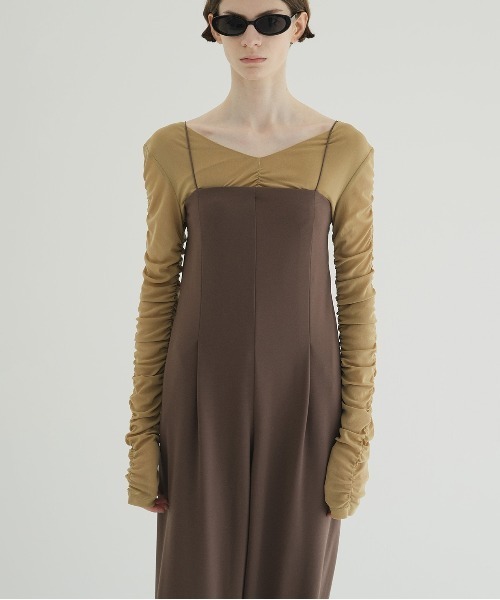 CLANE（クラネ）の「STRAP JERSEY BARE JUMPSUITS（つなぎ/オールインワン・レディース・ブラウン/ブラック/アイボリー・1/0/2）」の13枚目の写真