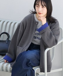 THE CRAFT CREW PRODUCTS(ザクラフトクループロダクツ)のウォッシャブル 裏配色 スナップボタン ニットカーディガン【THE CRAFT CREW PRODUCTS】(カーディガン/ボレロ)