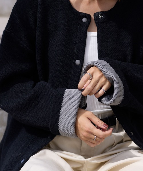 J -Hope ON THE STAGE ニットカーディガン ウォッシャブル 裏配色 スナップボタン ニットカーディガン【THE CRAFT