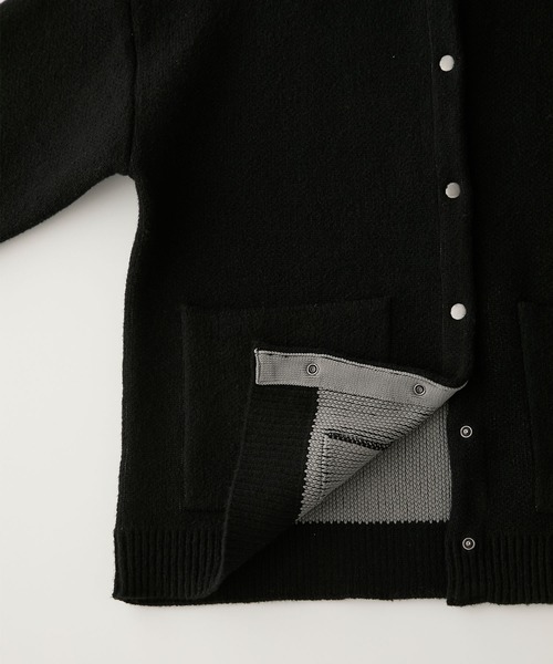 ウォッシャブル 裏配色 スナップボタン ニットカーディガン【THE CRAFT