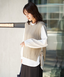 ベスト、ブラウスのセット　ホワイト coca｜【再入荷】ベストセットブラウス | Rakuten Fashion(楽天
