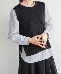 【雑誌InRed11月号掲載】ニットベストブラウスセット