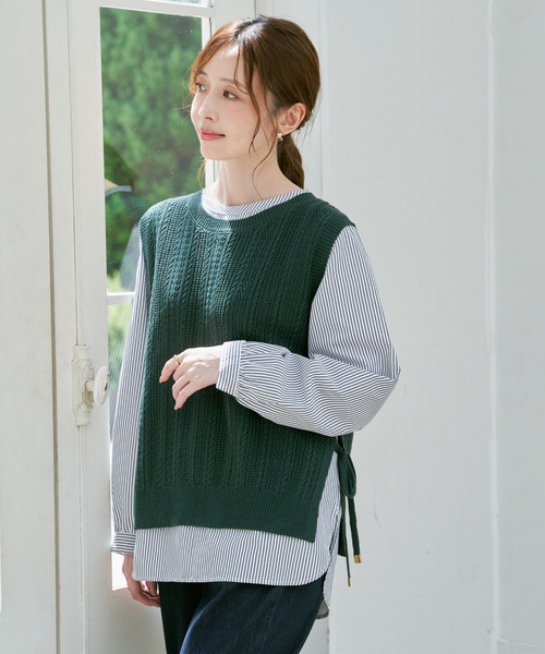新品タグ付き　ニットコンビブラウス ikka（イッカ）の「【雑誌InRed11月号掲載】ニットベスト
