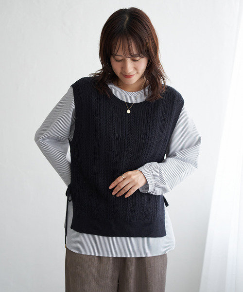 新品タグ付き　ニットコンビブラウス ikka（イッカ）の「【雑誌InRed11月号掲載】ニットベスト