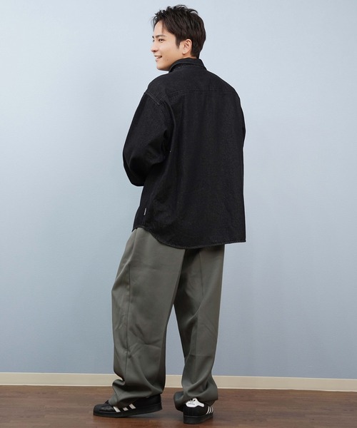 Quiksilver（クイックシルバー）の「QUIKSILVER/クイックシルバー 長袖シャツ デニムシャツ セットアップ対応 DENIM WASH SHIRT QSH254003（シャツ/ブラウス・メンズ・グレー/ブラック・M/L）」の9枚目の写真