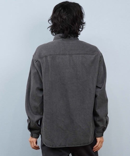 Quiksilver（クイックシルバー）の「QUIKSILVER/クイックシルバー 長袖シャツ デニムシャツ セットアップ対応 DENIM WASH SHIRT QSH254003（シャツ/ブラウス・メンズ・グレー/ブラック・M/L）」の12枚目の写真