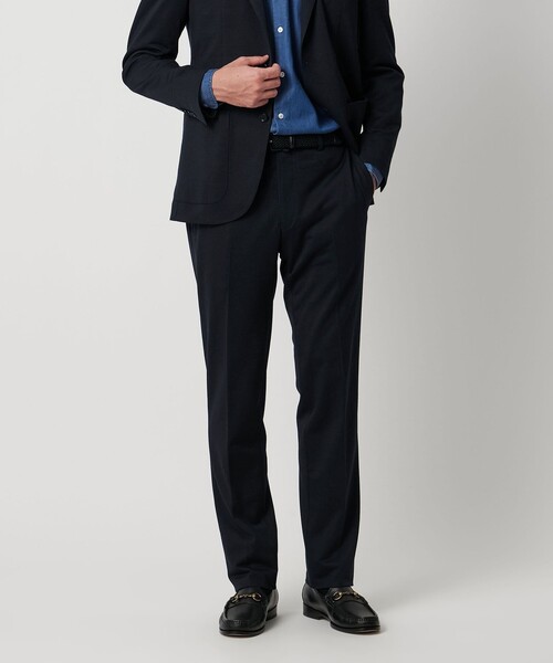 メランジ ジャージ ノープリーツ スラックス COMFORT EASY-MODEL