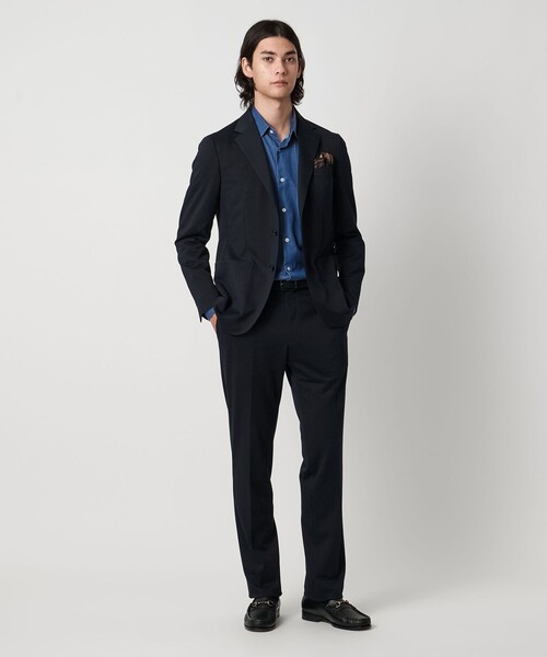 セール】メランジ ジャージ ノープリーツ スラックス COMFORT EASY