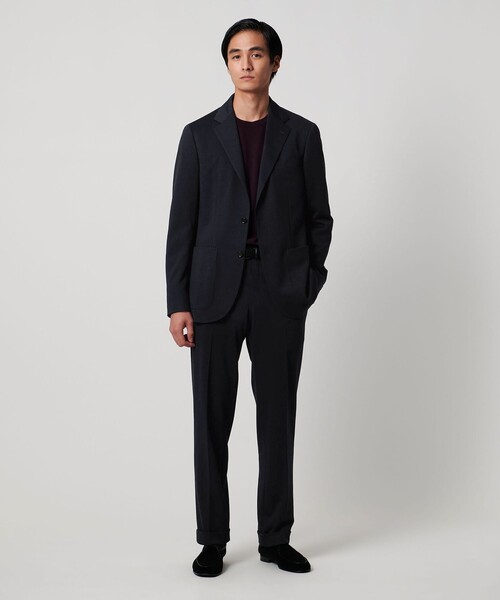 セール】メランジ ジャージ ノープリーツ スラックス COMFORT EASY