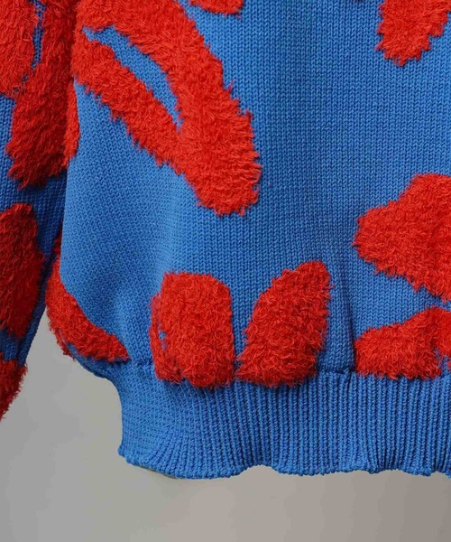 UNISEX》Botanical Jacquard Prime-Over Crew Neck Knit Pullover