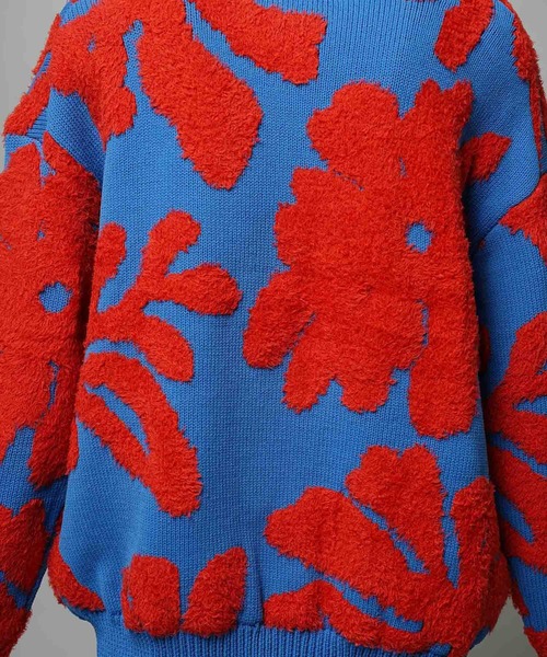 UNISEX》Botanical Jacquard Prime-Over Crew Neck Knit Pullover