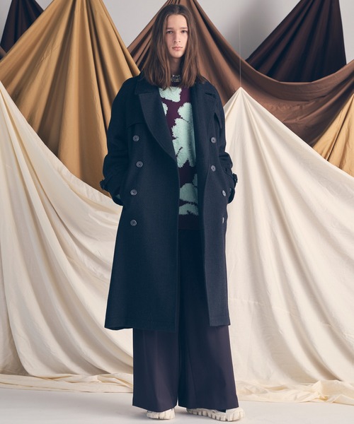 UNISEX》Botanical Jacquard Prime-Over Crew Neck Knit Pullover