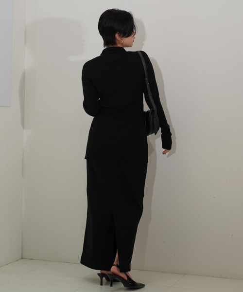 MAISON ELLIE(メゾンエリー)の「line crochet polo knit cardigan(カーディガン/ボレロ・レディース・ミント/ブラック/アイボリー・FREE)」の15枚目の写真