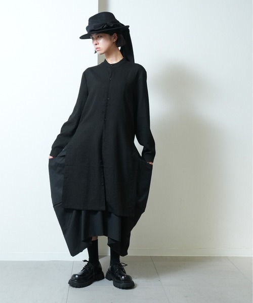 Ruze（ルゼ）の「Irregular cut balloon tuck skirt / イレギュラーカット バルーンスカート（スカート・メンズ・ブラック・FREE）」の5枚目の写真