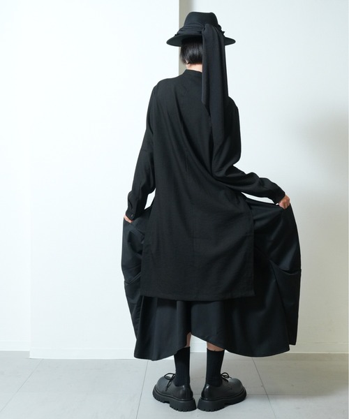 Ruze（ルゼ）の「Irregular cut balloon tuck skirt / イレギュラーカット バルーンスカート（スカート・メンズ・ブラック・FREE）」の6枚目の写真