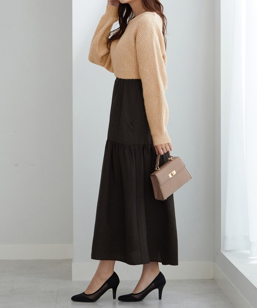 ２点セット　ニットトップス＋キャミワンピ