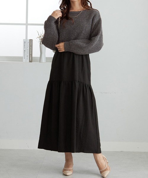２点セット　ニットトップス＋キャミワンピ