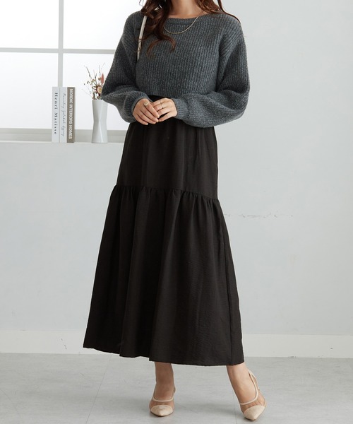 ２点セット　ニットトップス＋キャミワンピ