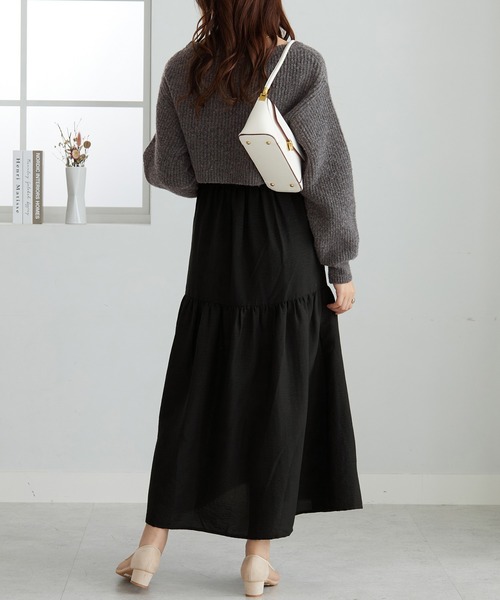 ２点セット　ニットトップス＋キャミワンピ