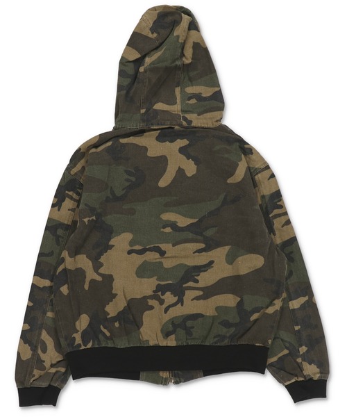 短丈ダブルジップアクティブジャケット/カモフラージュ/リアルツリー