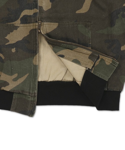 短丈ダブルジップアクティブジャケット/カモフラージュ/リアルツリー