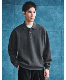 green label relaxing | ワッフル 長袖 ポロシャツ カットソー(Tシャツ/カットソー)