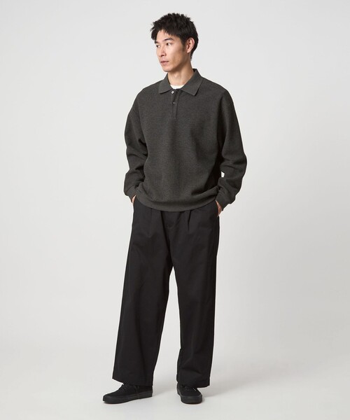 green label relaxing（グリーンレーベルリラクシング）の「ワッフル 長袖 ポロシャツ カットソー（Tシャツ/カットソー・メンズ・ライトグレー/ターコイズブルー系/ダークグレー・M/XL/S/L）」の8枚目の写真