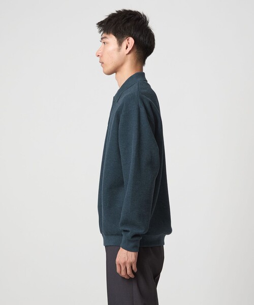 green label relaxing（グリーンレーベルリラクシング）の「ワッフル 長袖 ポロシャツ カットソー（Tシャツ/カットソー・メンズ・ライトグレー/ターコイズブルー系/ダークグレー・M/XL/S/L）」の10枚目の写真
